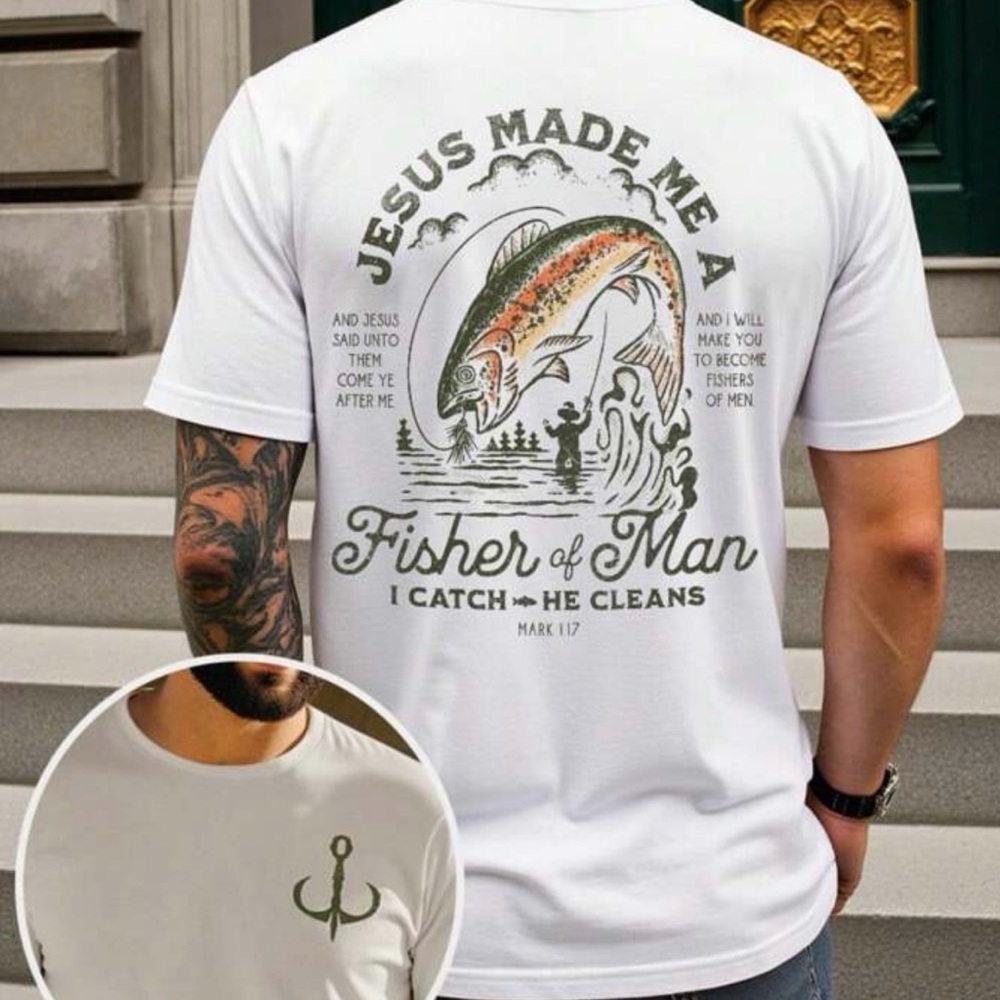 New Jesus Fisher of Man Graphic T-Shirt